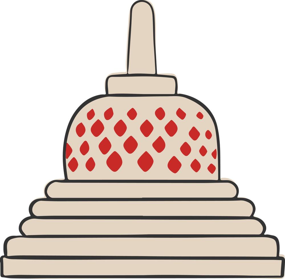 Borobudur temple illustration vector