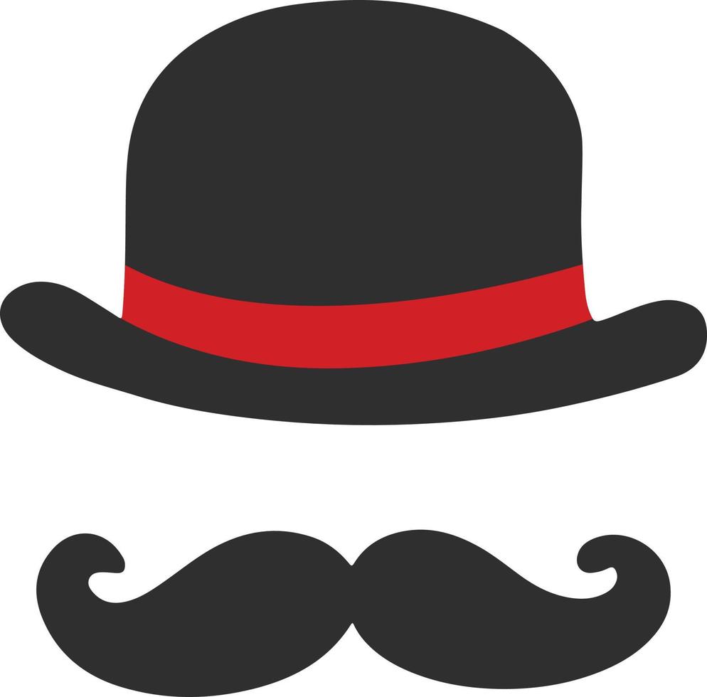 ilustración de sombrero y bigote vector