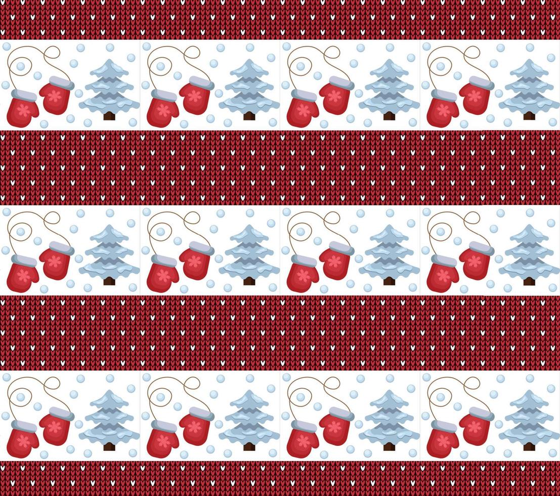 Knitted Christmas and New Year pattern esp 10 vector
