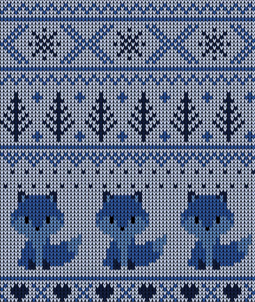 patrón de punto de navidad y año nuevo en zorro. diseño de suéter de punto de lana. papel de envolver papel estampado textil. eps 10 vector