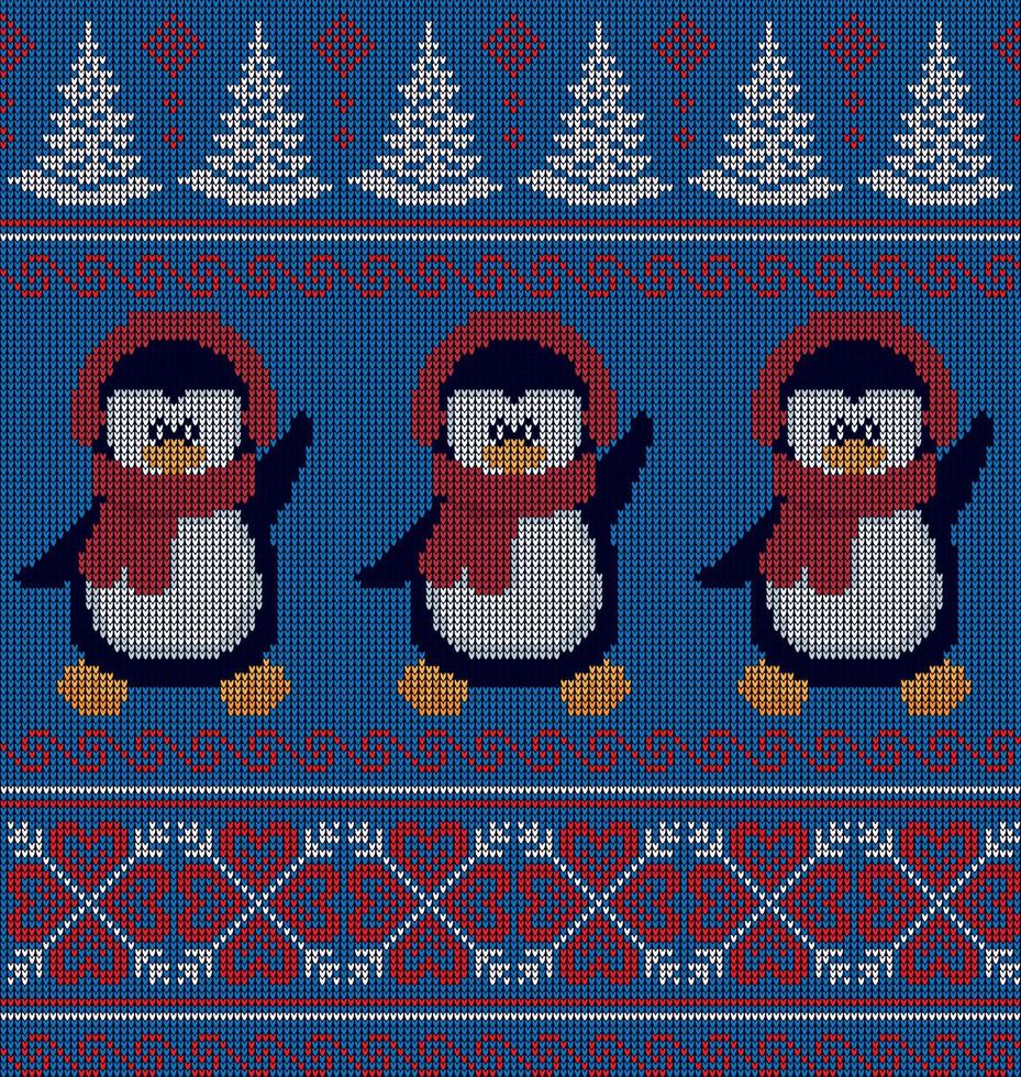 Knitted Christmas and New Year pattern esp 10 vector