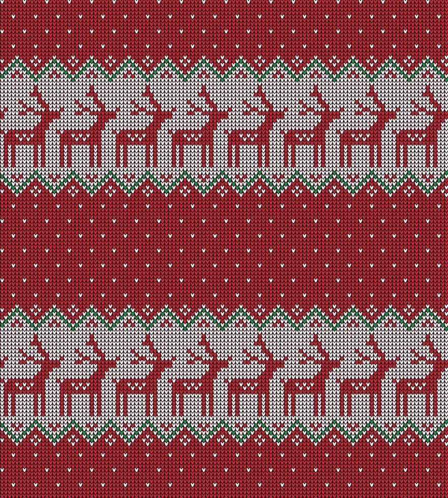 Knitted Christmas and New Year pattern vector