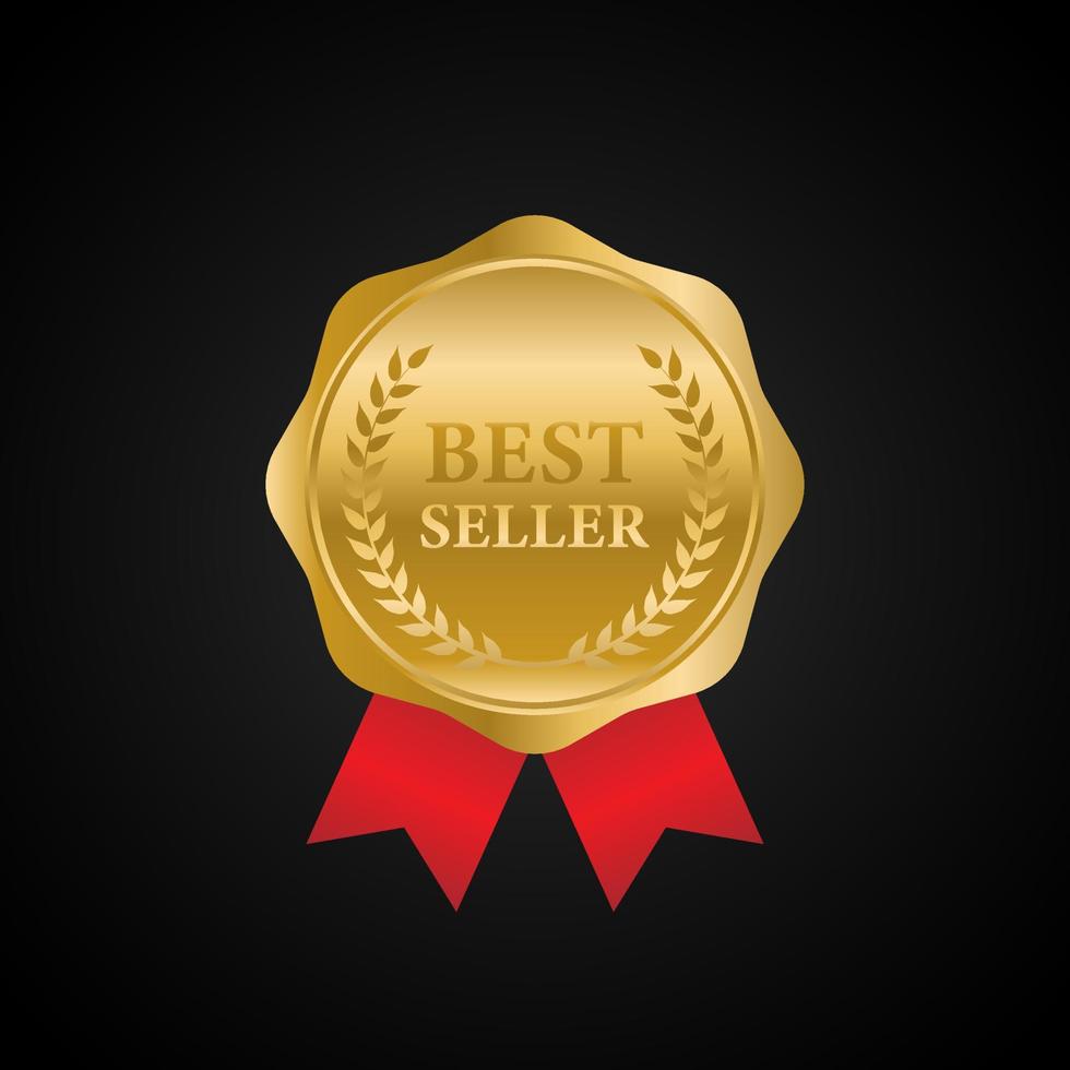 insignia de mejor vendedor. etiqueta dorada de mejor vendedor. ilustración vectorial vector
