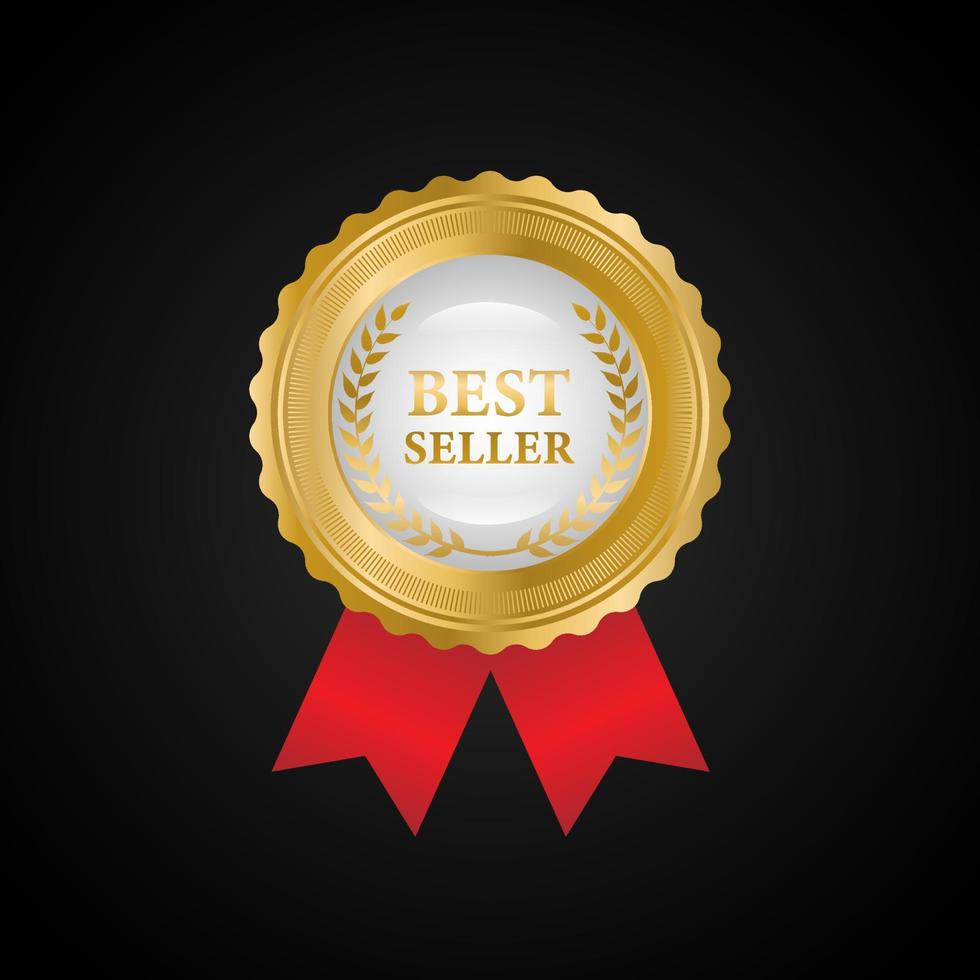 Best seller badge. Best seller golden label. vector illustration