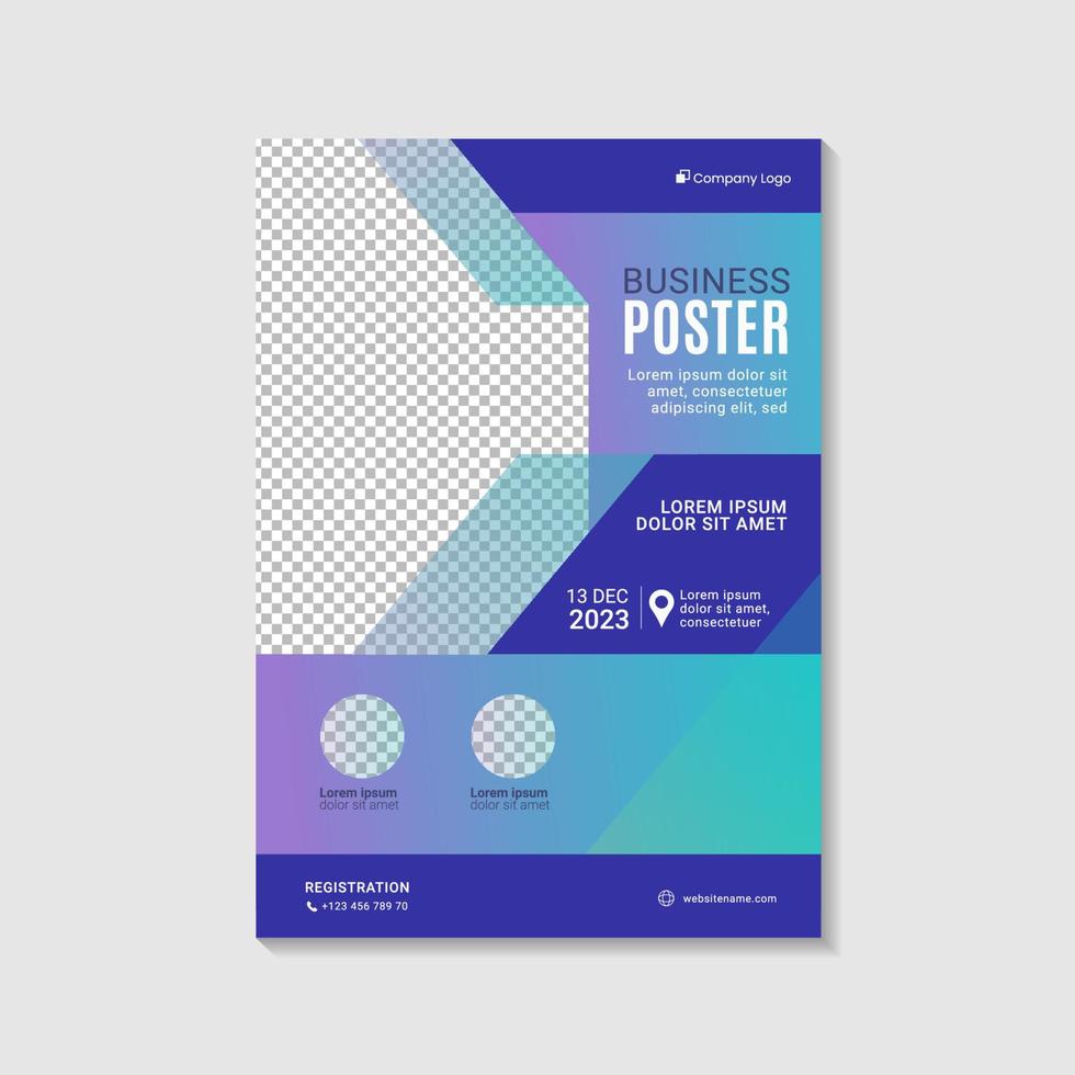 Geometric Semi-Formal Gradient Company Business Poster vector