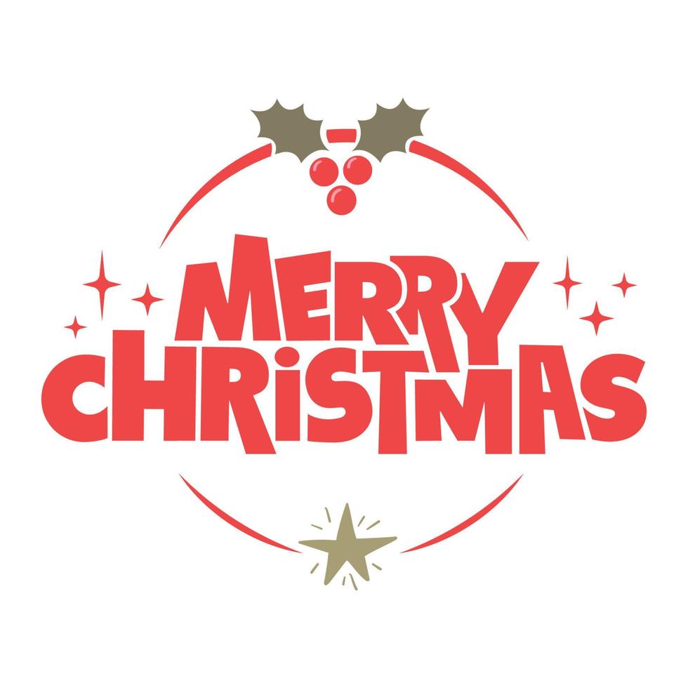 Merry Christmas lettering message banner. Creative typography for Holiday Greeting card or poster. vector