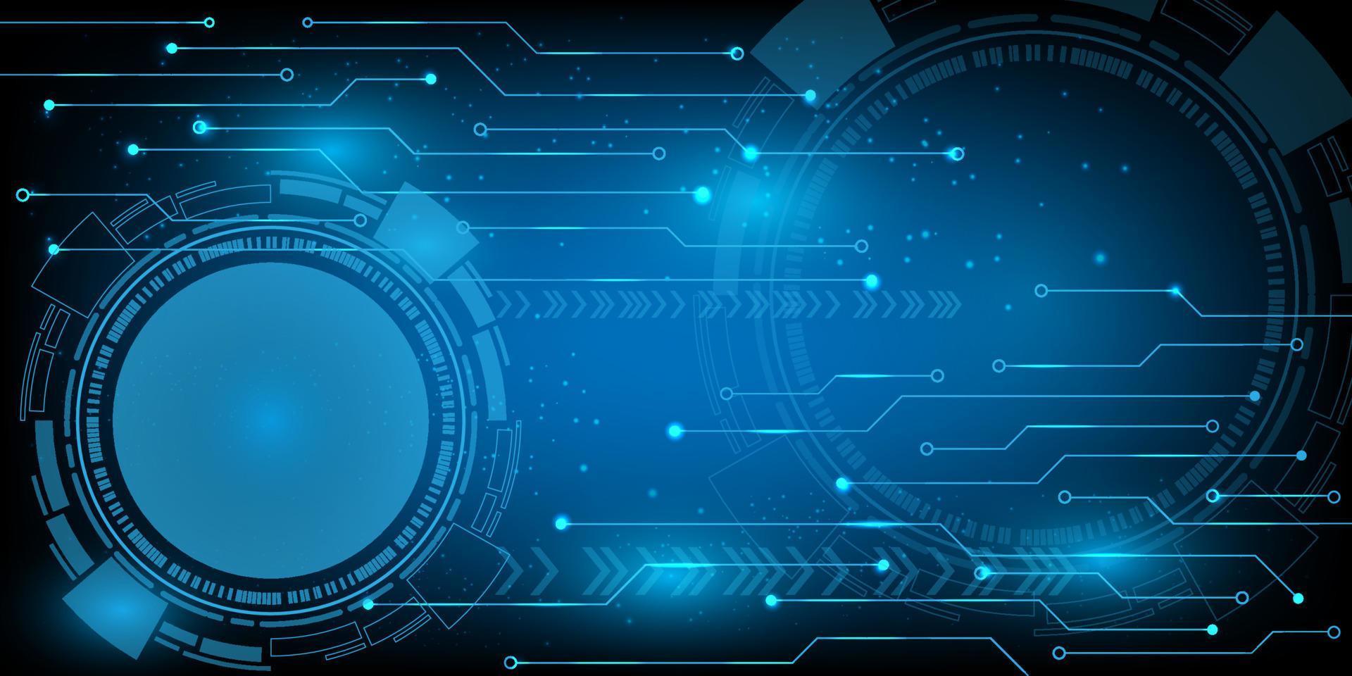 circular hud connection with circuit board futuristic modern website background or cover page vector for technology and finance concept and education future company