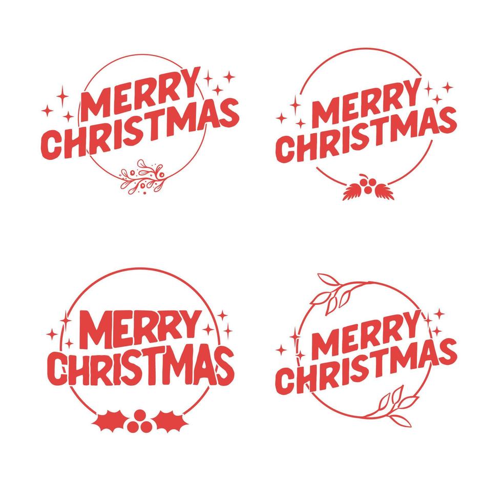 Merry christmas lettering design. Xmas holidays decoration badge. vector