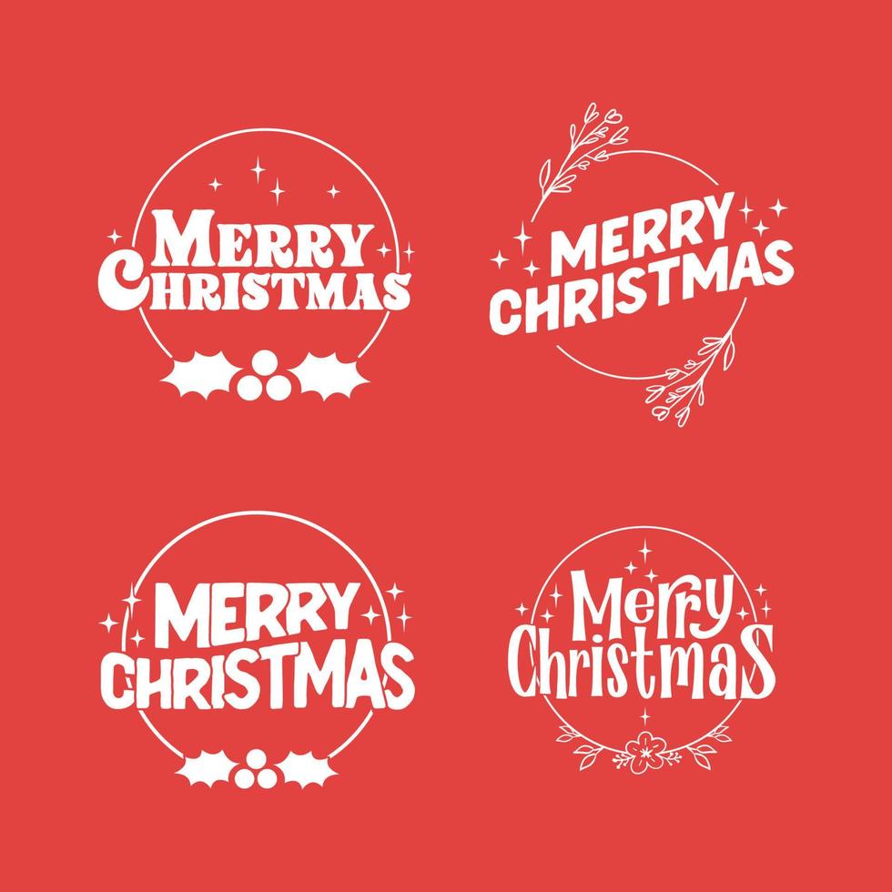 diseño de letras de feliz navidad. insignia de decoración de vacaciones de navidad. vector