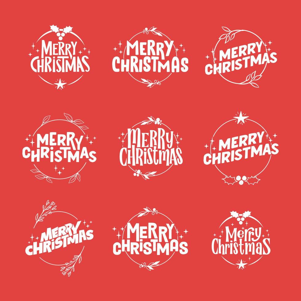 Merry christmas lettering design. Xmas holidays decoration badge. vector