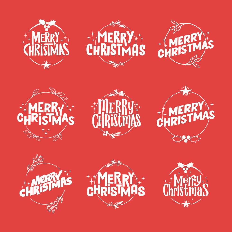 Merry christmas lettering design. Xmas holidays decoration badge. vector