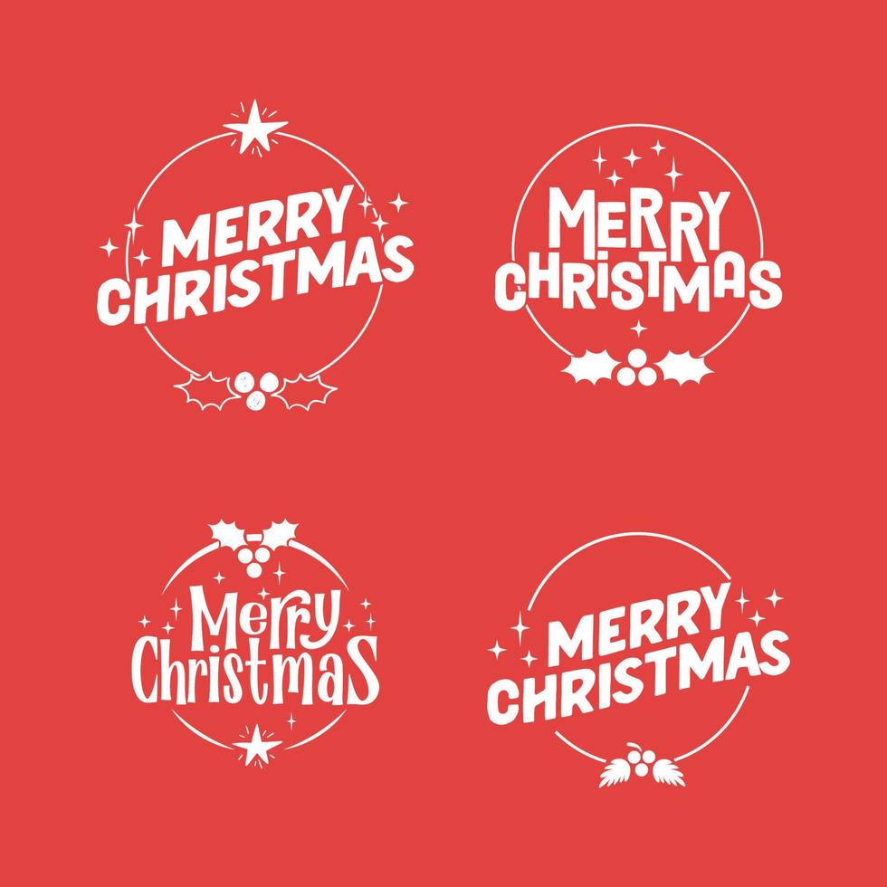 Merry christmas lettering design. Xmas holidays decoration badge. vector