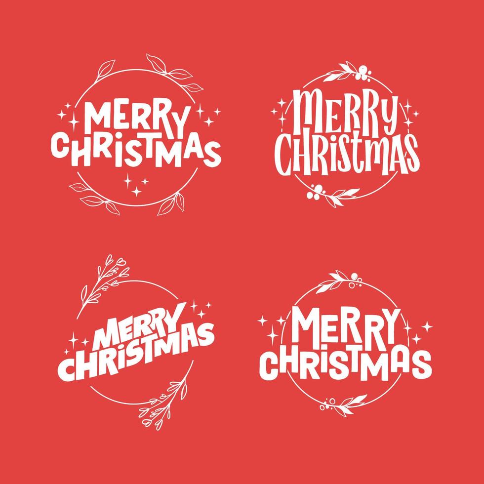 Merry christmas lettering design. Xmas holidays decoration badge. vector