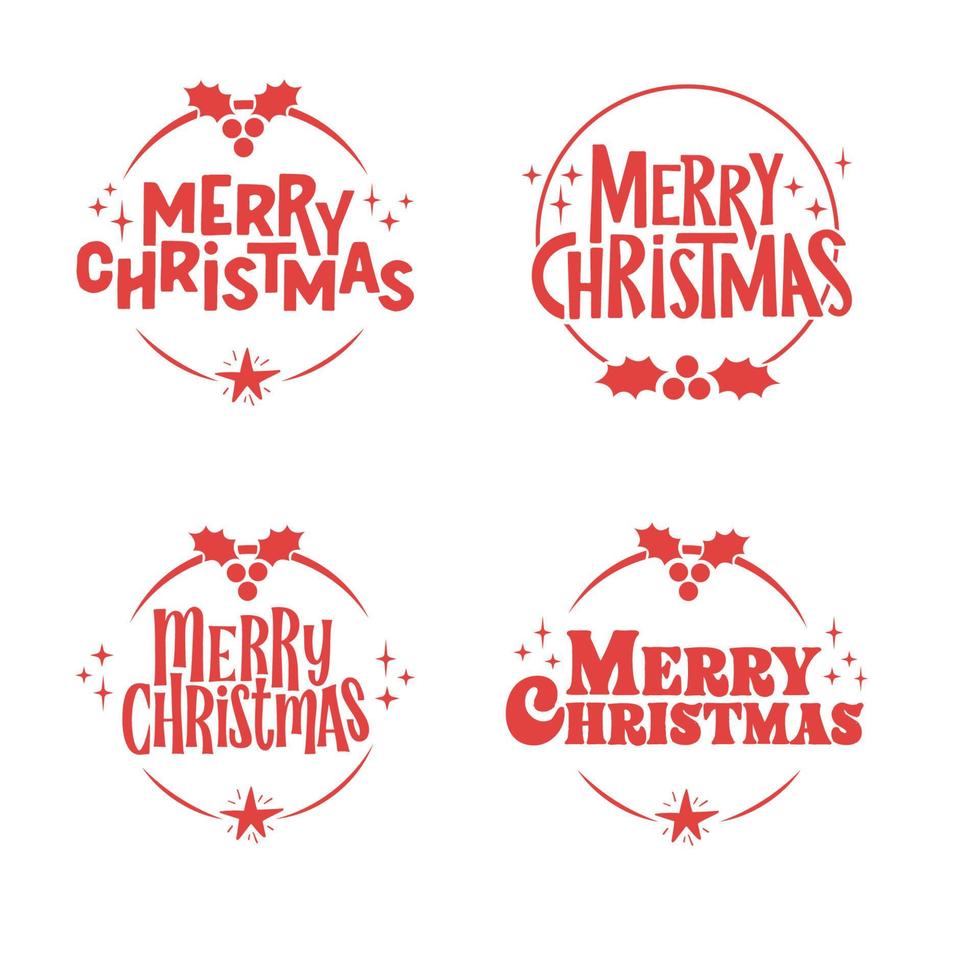 Merry christmas lettering design. Xmas holidays decoration badge. vector