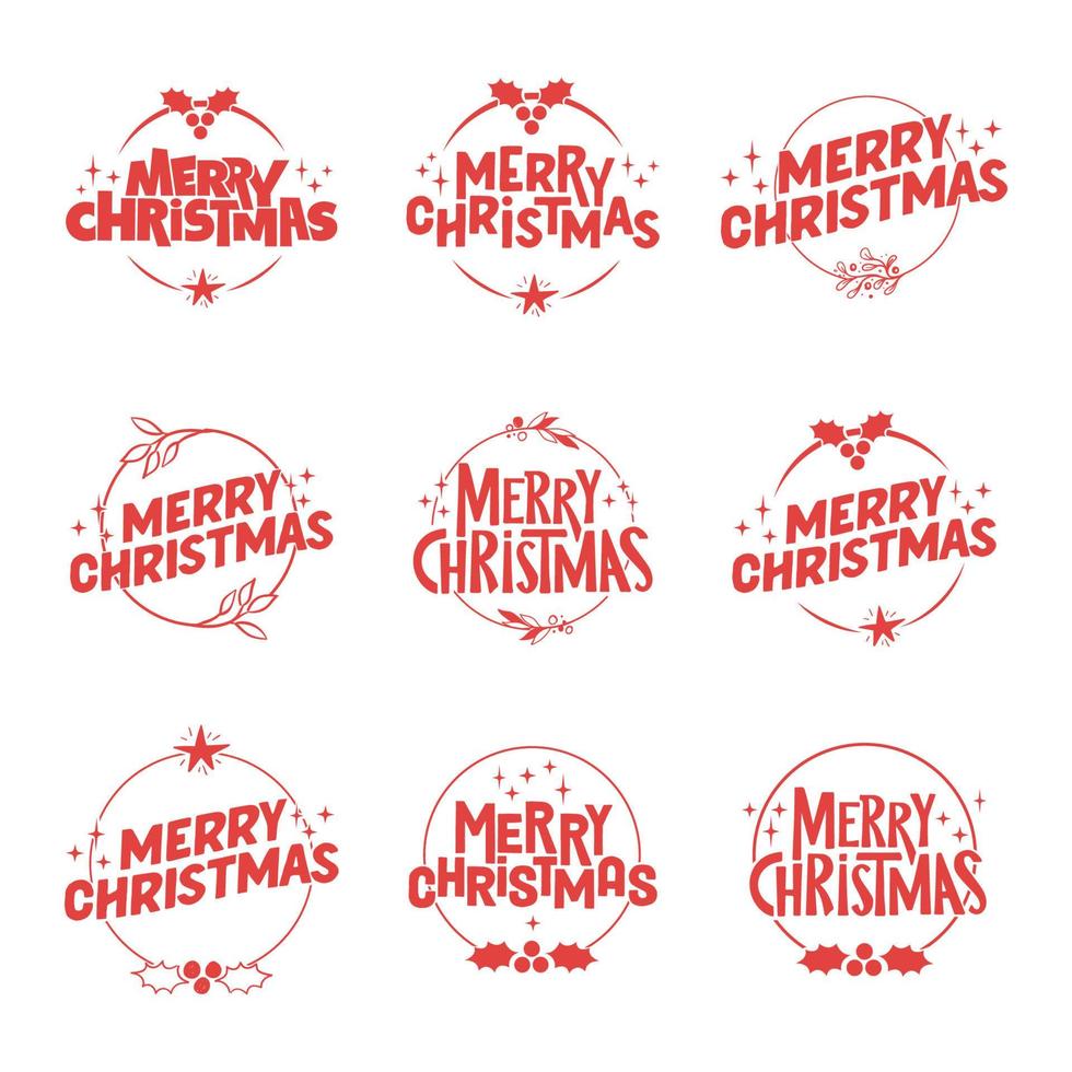 diseño de letras de feliz navidad. insignia de decoración de vacaciones de navidad. vector