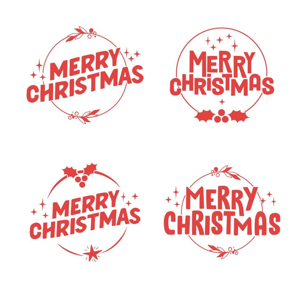 Merry christmas lettering design. Xmas holidays decoration badge. vector