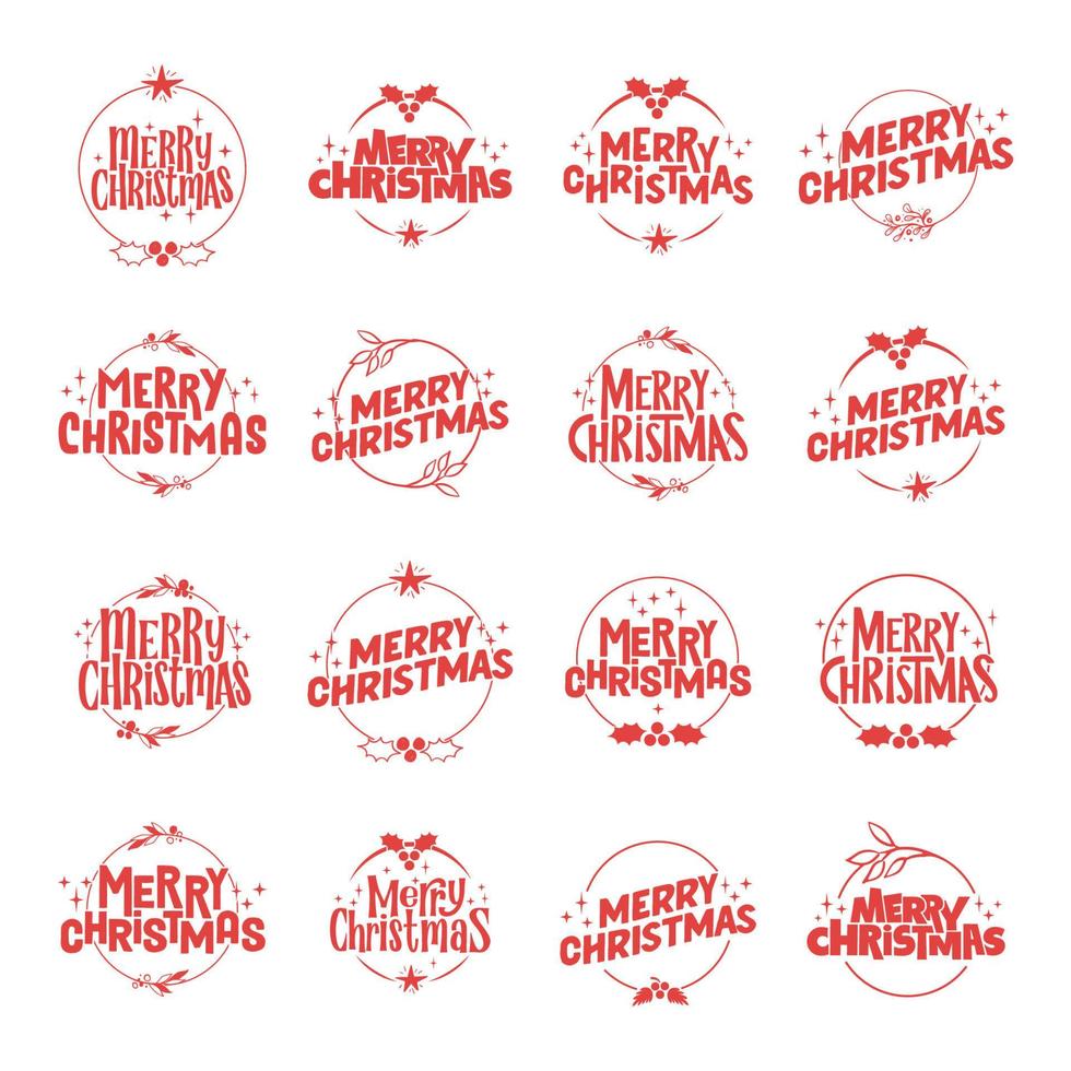 Merry christmas lettering design. Xmas holidays decoration badge. vector