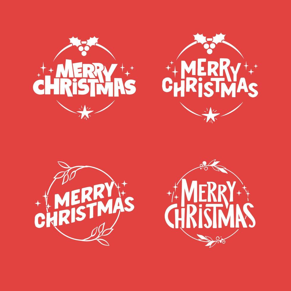 Merry christmas lettering design. Xmas holidays decoration badge. vector