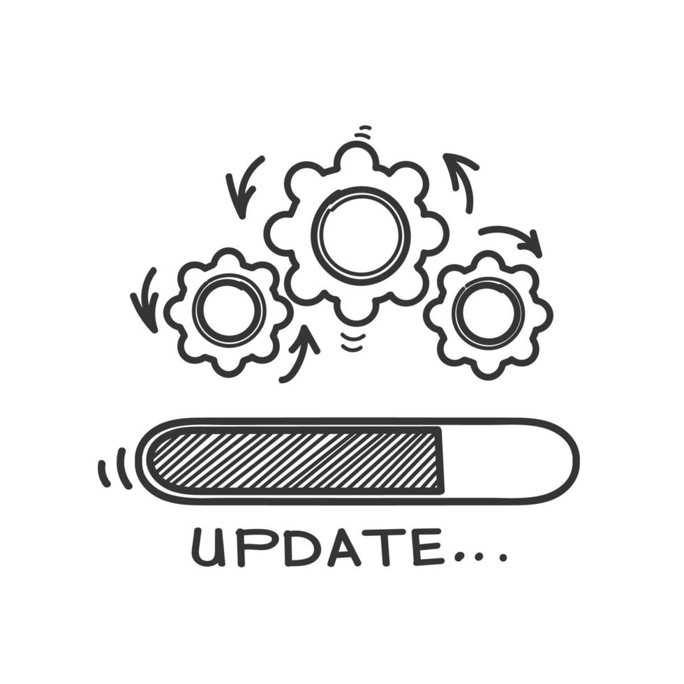 hand drawn doodle Update process icon illustration vector