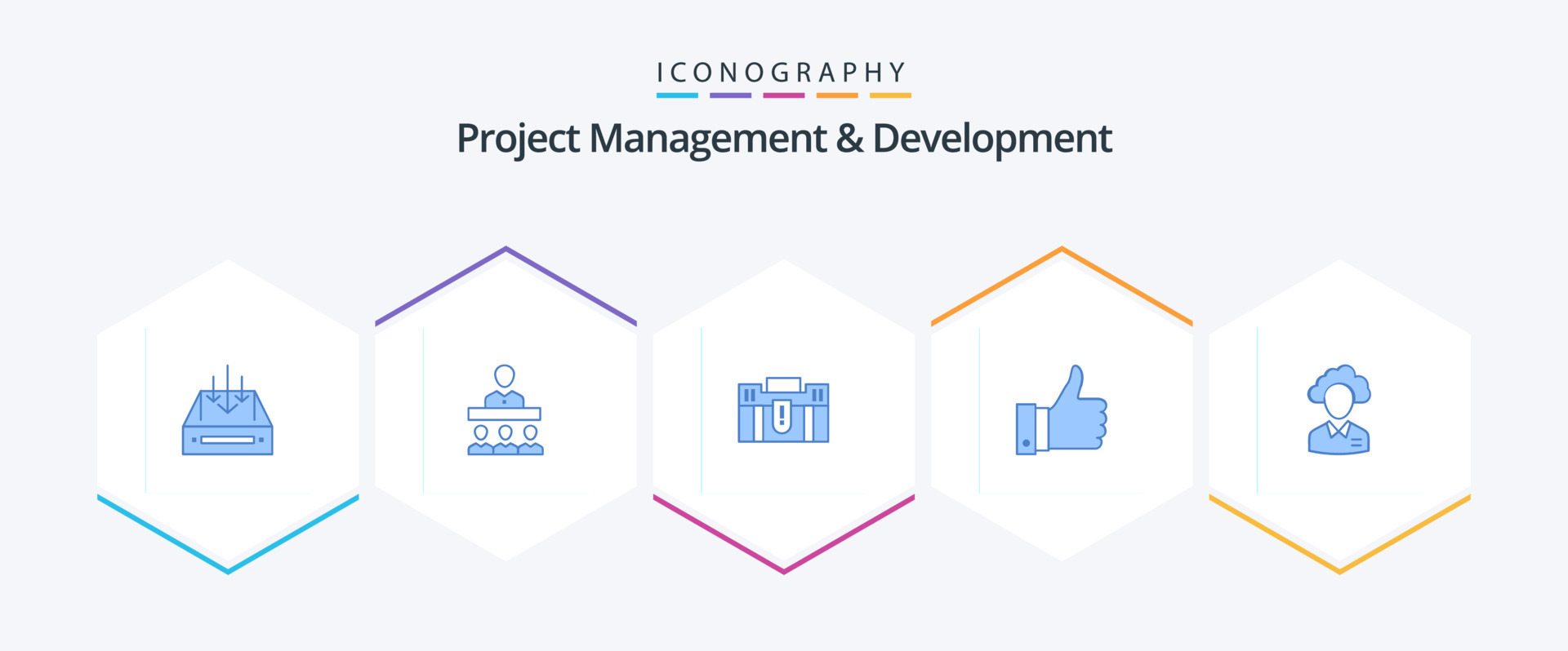 Project Management And Development 25 Blue icon pack including ...