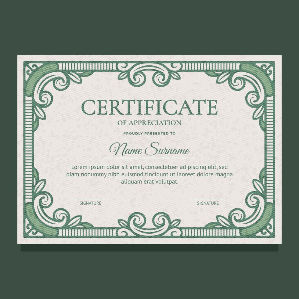 Victorian Classic Certificate Template vector