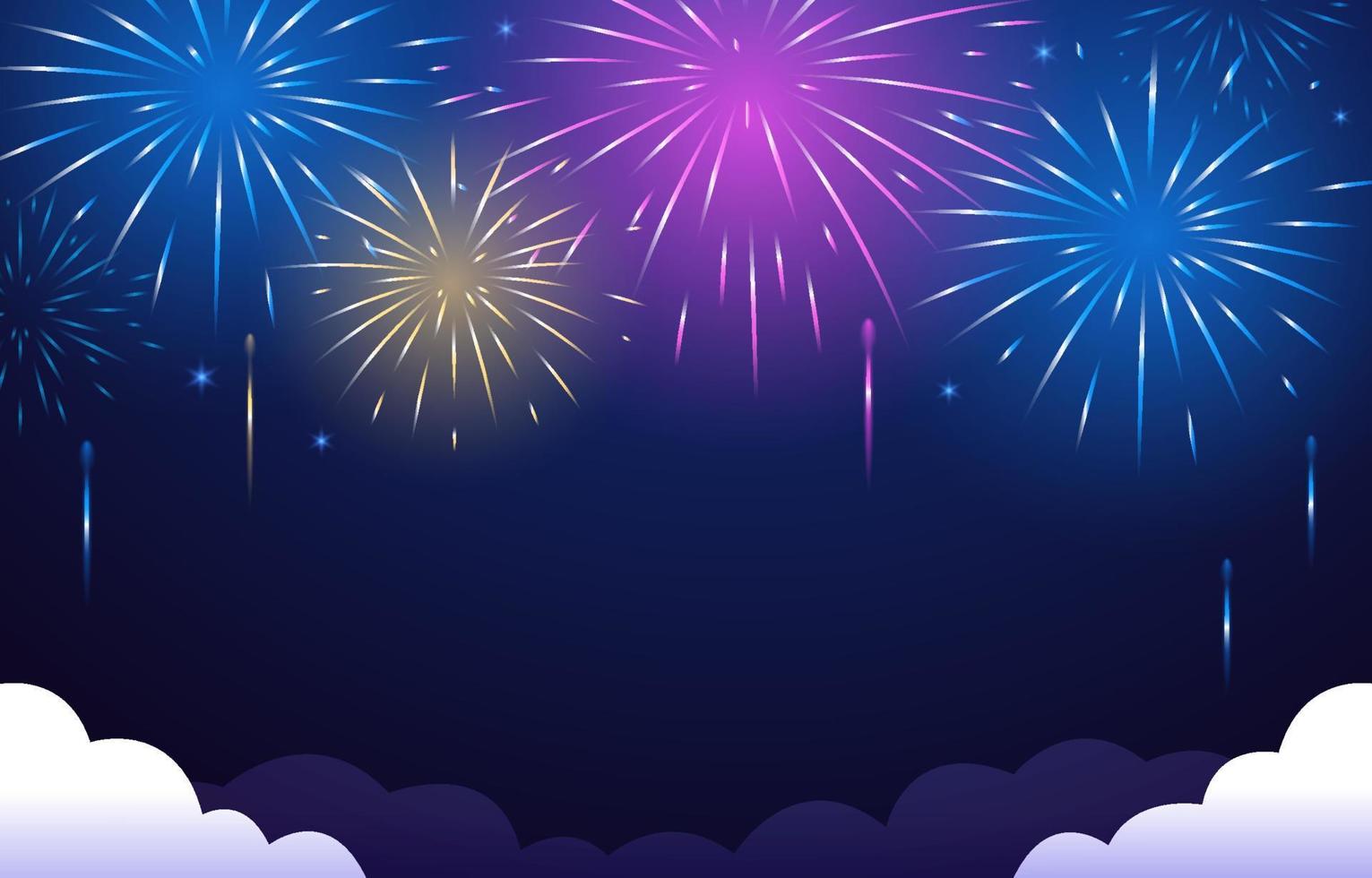 Fireworks in The Night Background vector