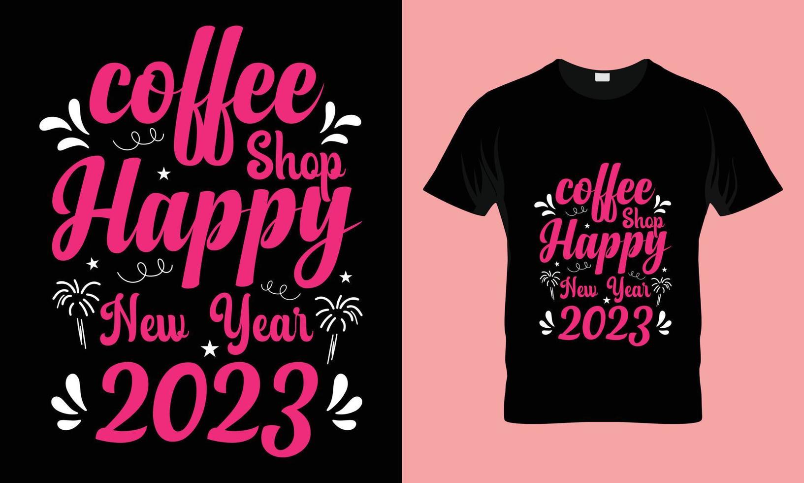 coffee shop happy new year 2023 vector