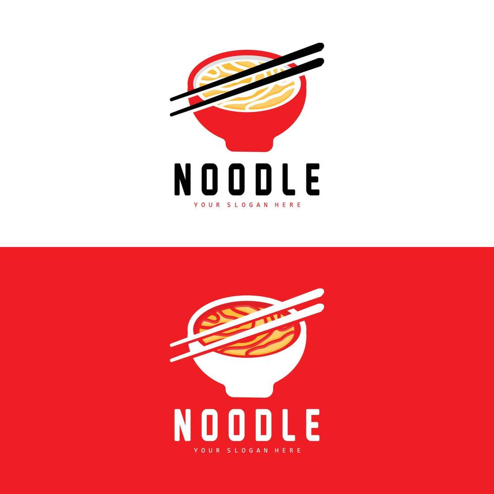 Noodle Logo, Ramen Vector, Chinese Food, Fast Food Restaurant Brand Design, Product Brand, Cafe, Company Logo vector