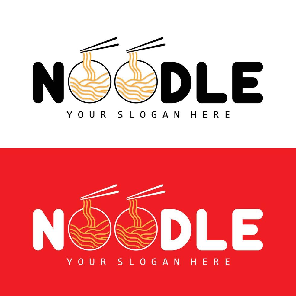 Noodle Logo, Ramen Vector, Chinese Food, Fast Food Restaurant Brand Design, Product Brand, Cafe, Company Logo vector