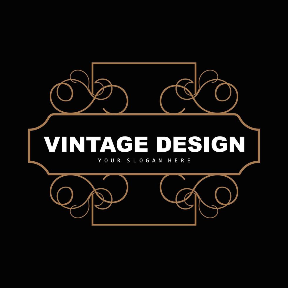 diseño retro vintage, logotipo de adorno vectorial minimalista de lujo, con estilo mandala y batik, ilustración de marca de producto, invitación, banner, moda vector