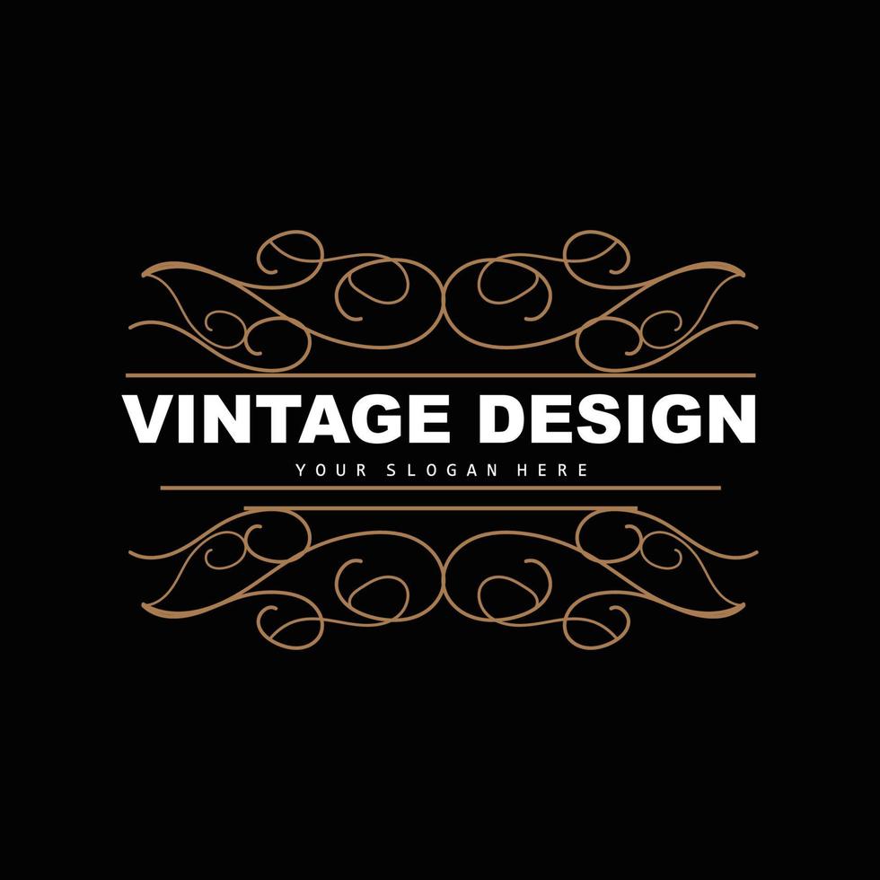 diseño retro vintage, logotipo de adorno vectorial minimalista de lujo, con estilo mandala y batik, ilustración de marca de producto, invitación, banner, moda vector