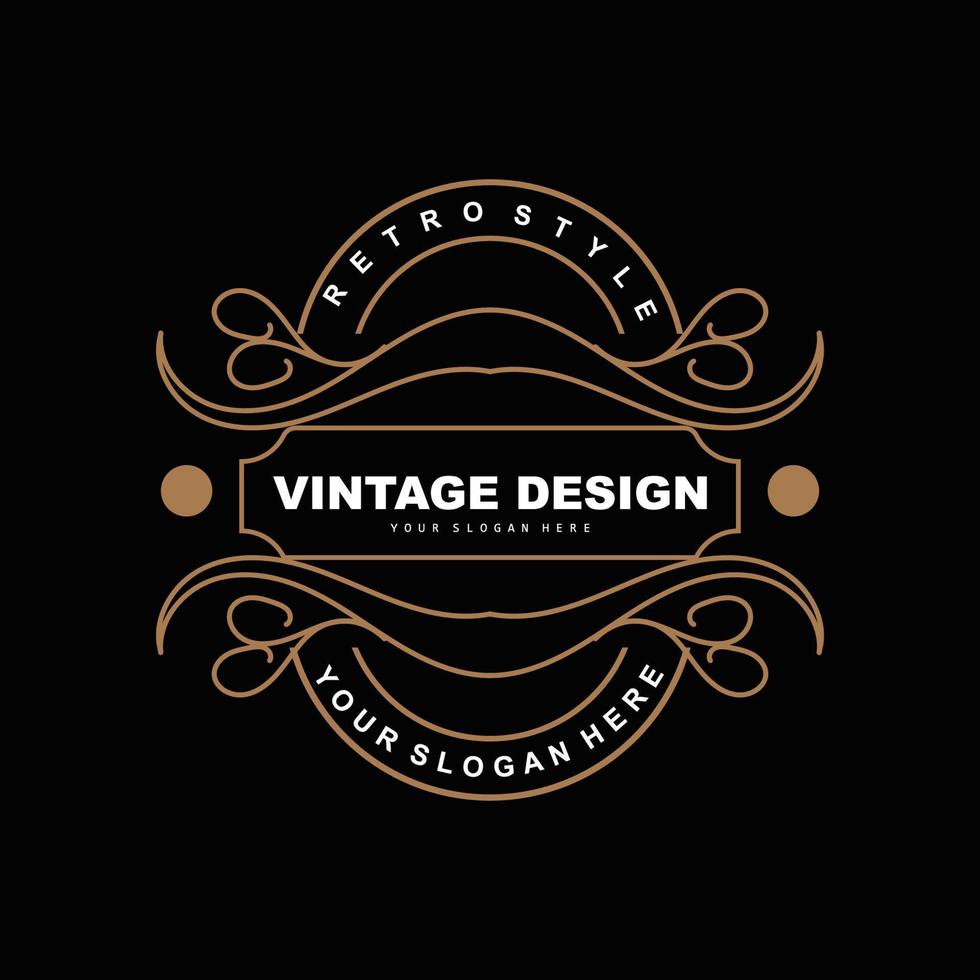 diseño retro vintage, logotipo de adorno vectorial minimalista de lujo, con estilo mandala y batik, ilustración de marca de producto, invitación, banner, moda vector