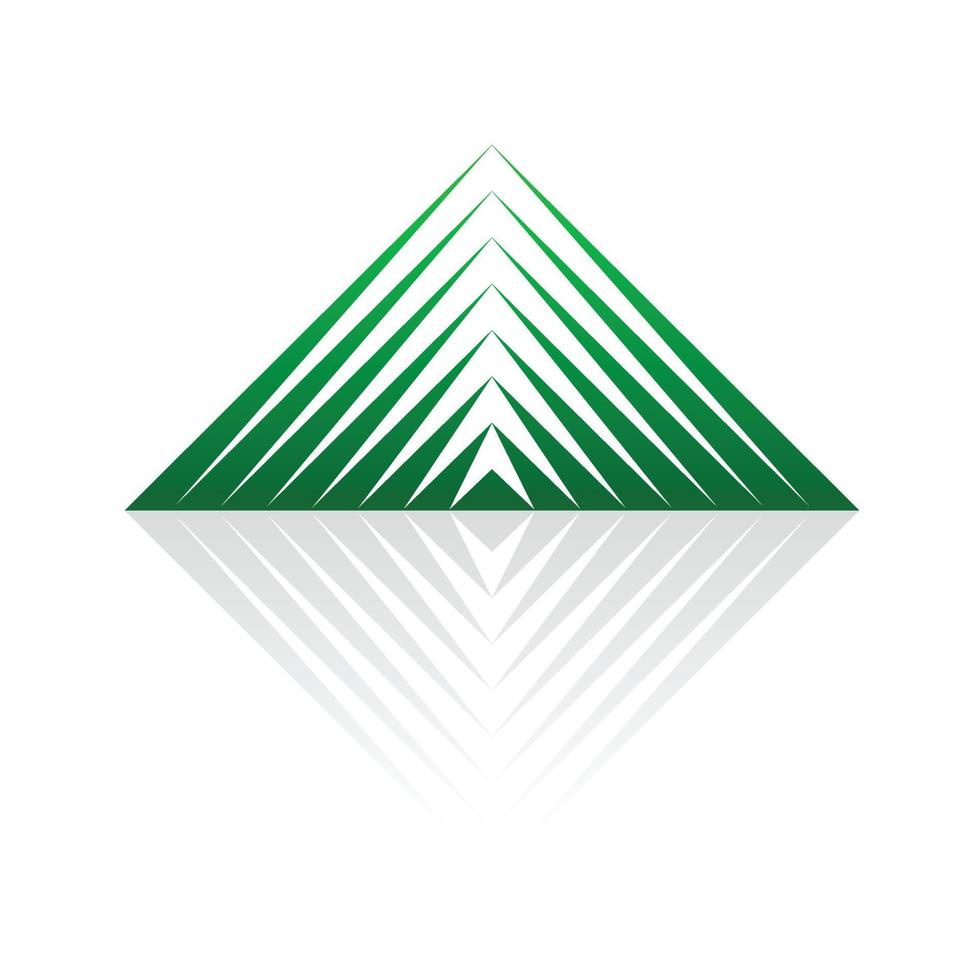 logotipo de pirámide verde vector