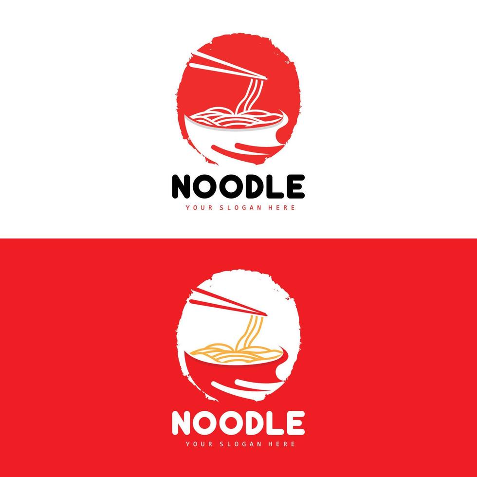 Noodle Logo, Ramen Vector, Chinese Food, Fast Food Restaurant Brand Design, Product Brand, Cafe, Company Logo vector