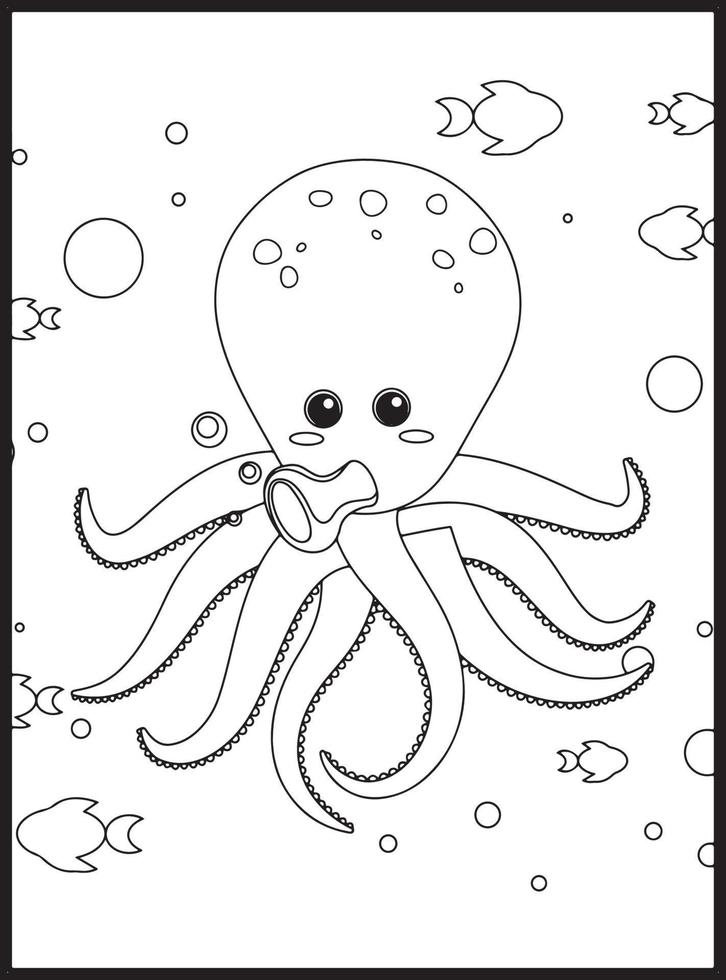 Ocean Animals Coloring Pages 16076512 Vector Art at Vecteezy