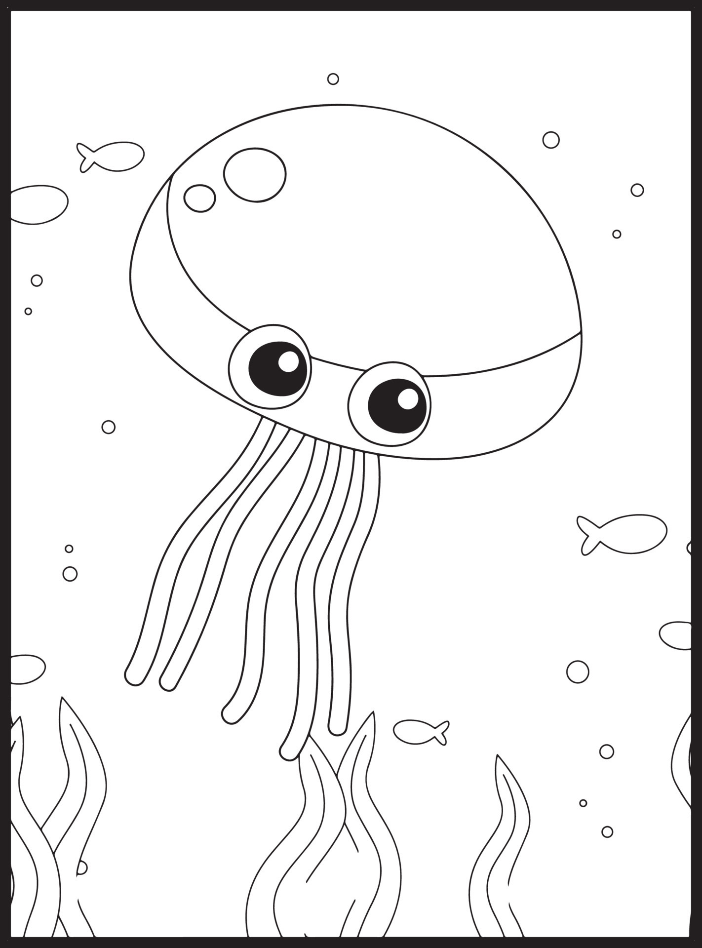 Ocean Animals Coloring Pages 16076518 Vector Art at Vecteezy