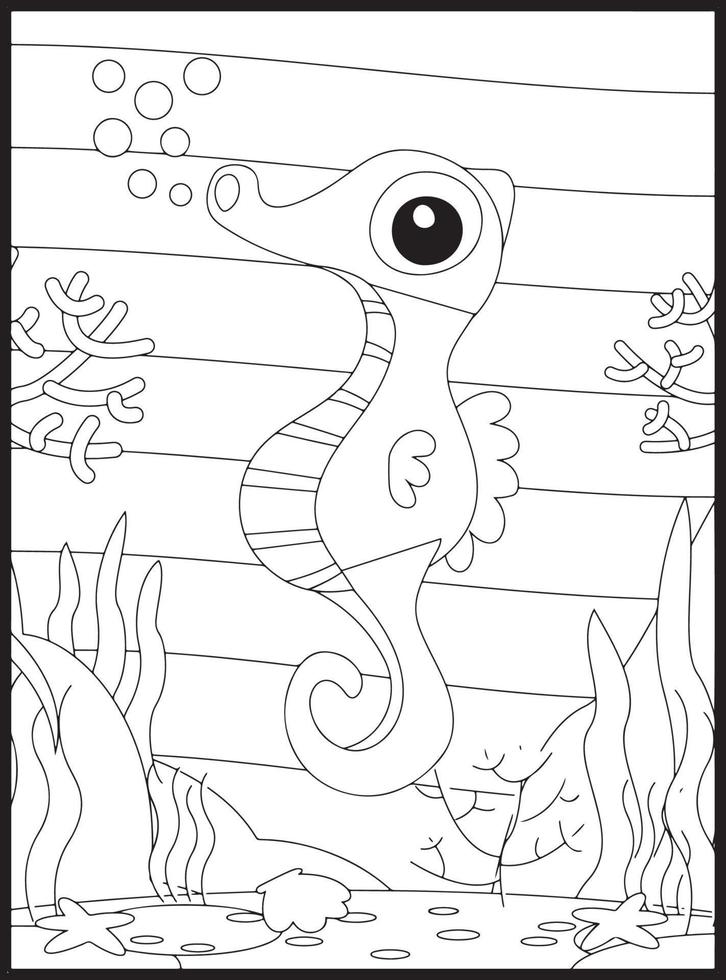 Ocean Animals Coloring Pages vector