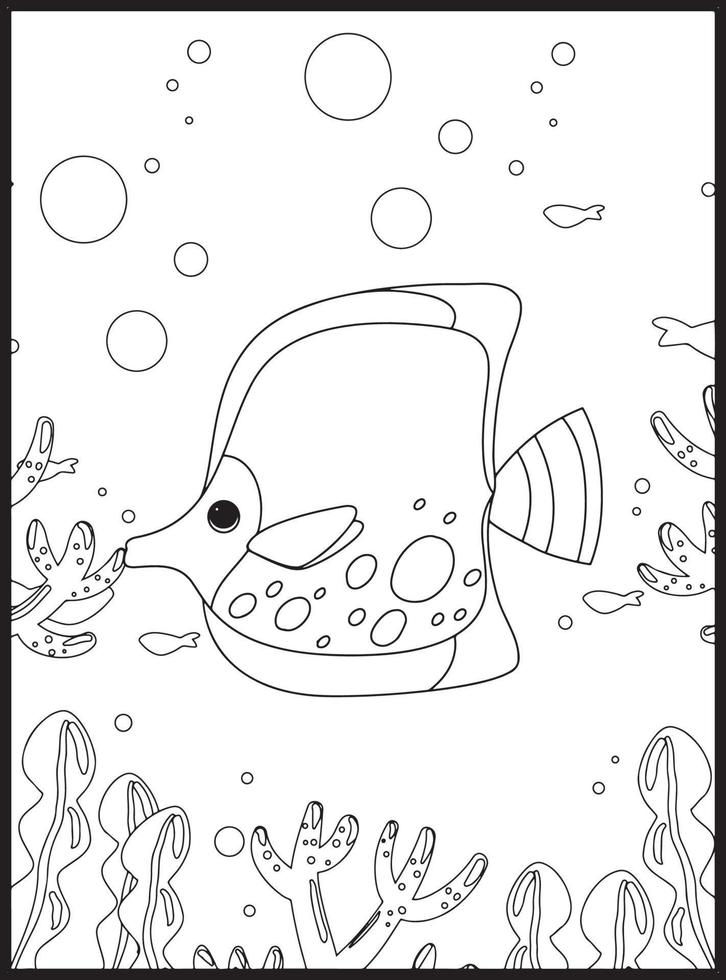 Ocean Animals Coloring Pages vector