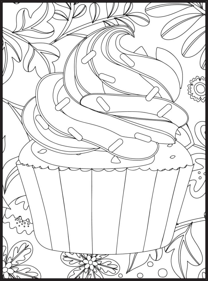 cupcakes para colorear vector