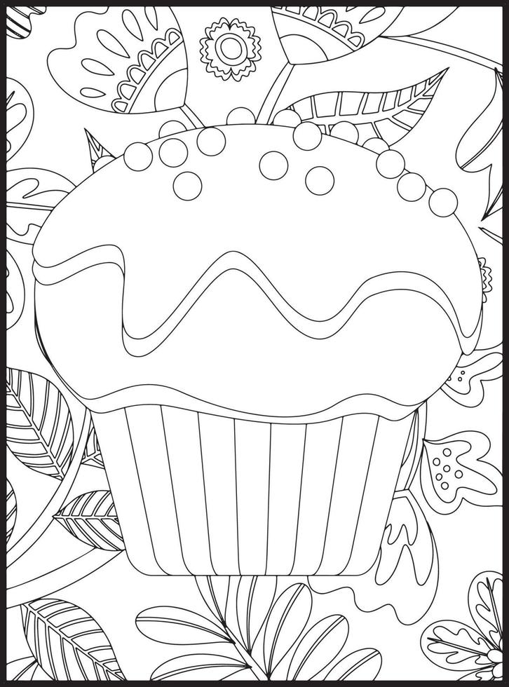 cupcakes para colorear vector