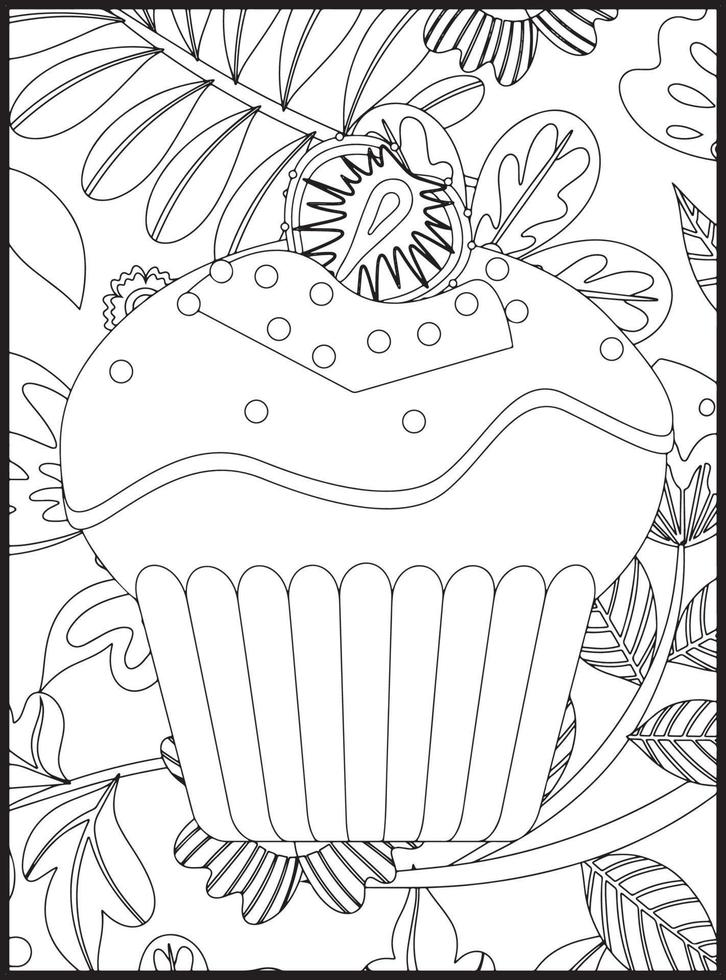 Cupcake Coloring Pages vector