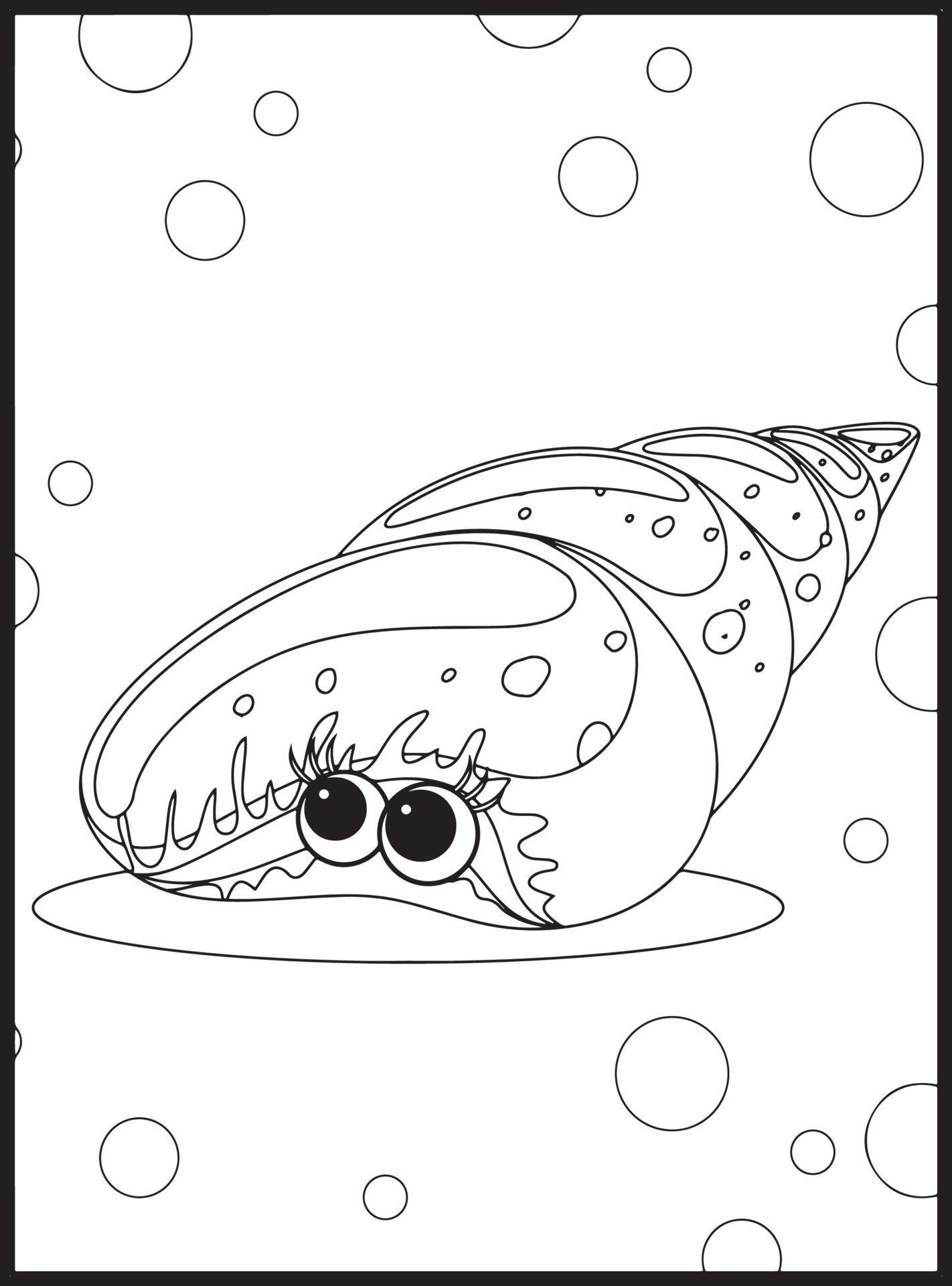Ocean Animals Coloring Pages 16076580 Vector Art at Vecteezy