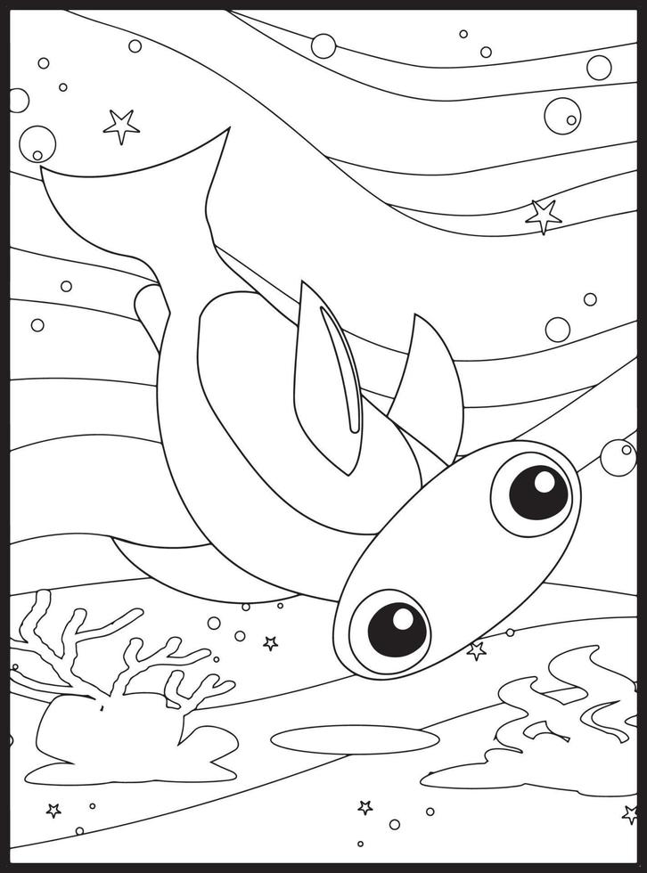 Ocean Animals Coloring Pages vector