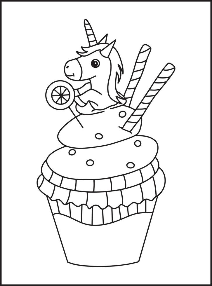 Cupcake Coloring Pages vector