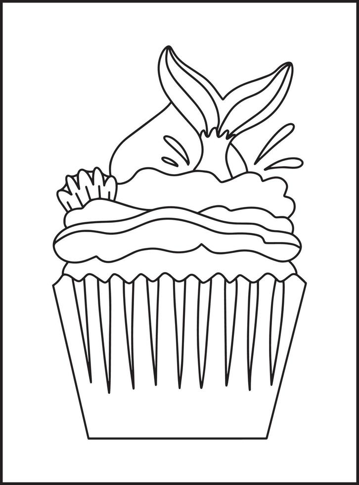 Cupcake Coloring Pages vector