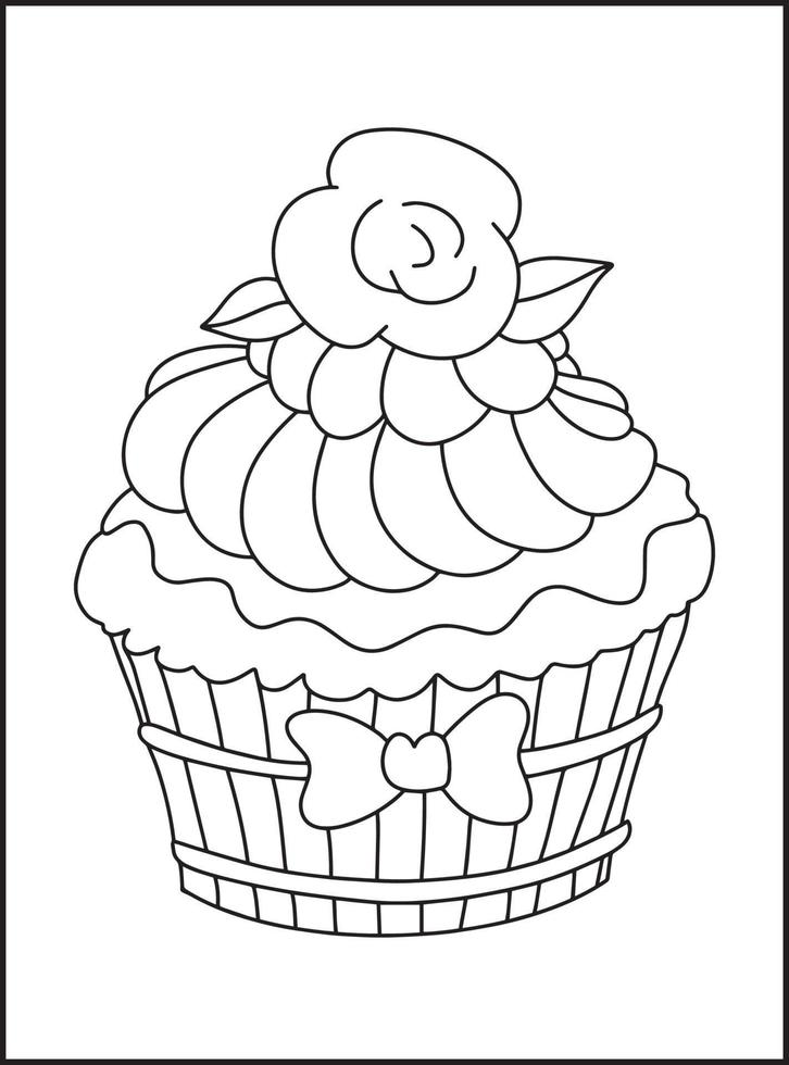 cupcakes para colorear vector