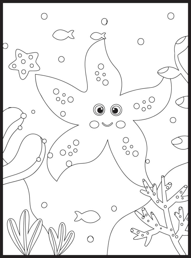 dibujos de animales del mar para colorear vector