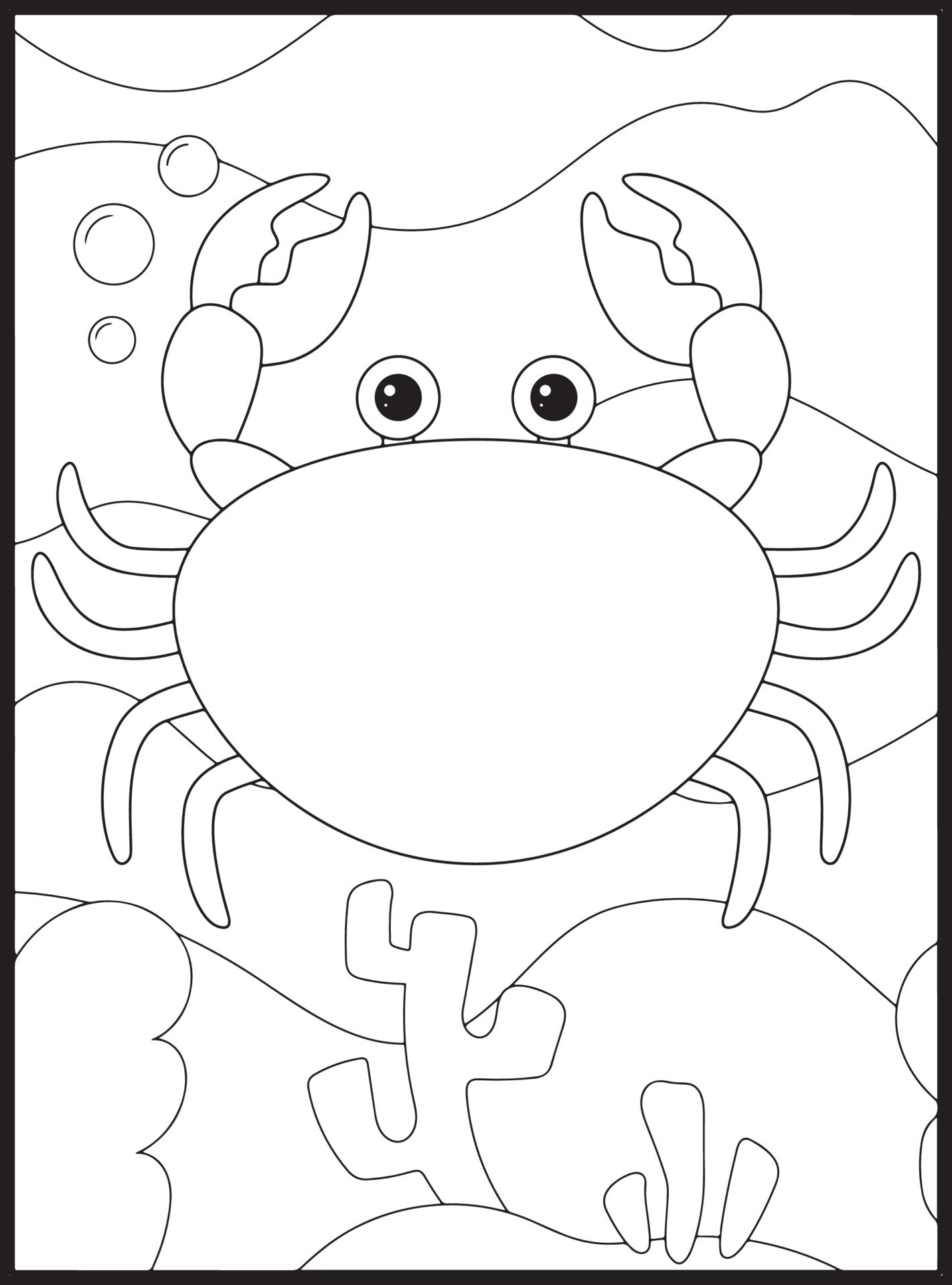 Ocean Animals Coloring Pages 16076607 Vector Art at Vecteezy