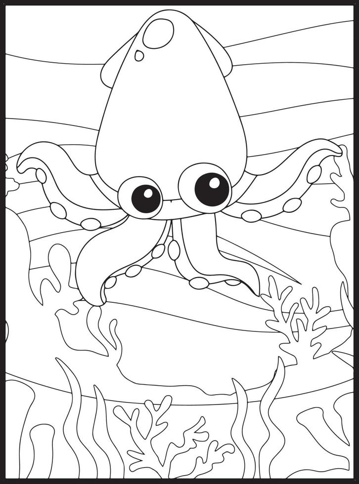 Ocean Animals Coloring Pages vector