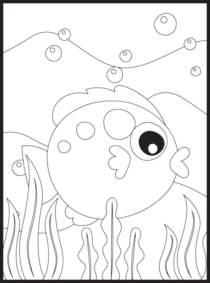 Ocean Animals Coloring Pages 16076619 Vector Art at Vecteezy